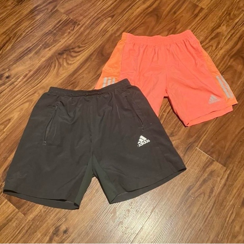 Adidas Men's Gray and Pink Athletic Shorts Bundle